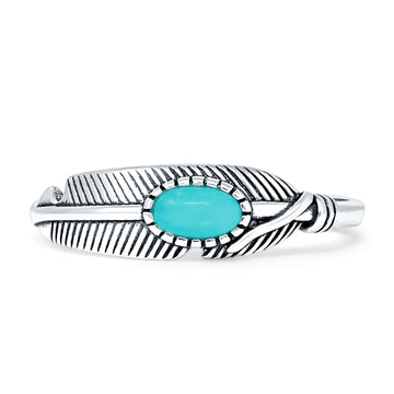 Turquoise Feather Ring